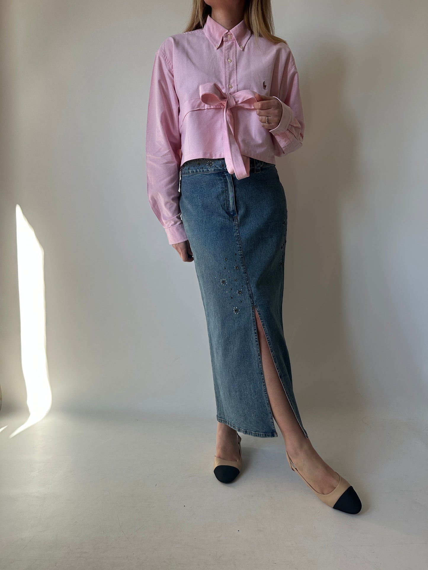 Y2Y long denim skirt