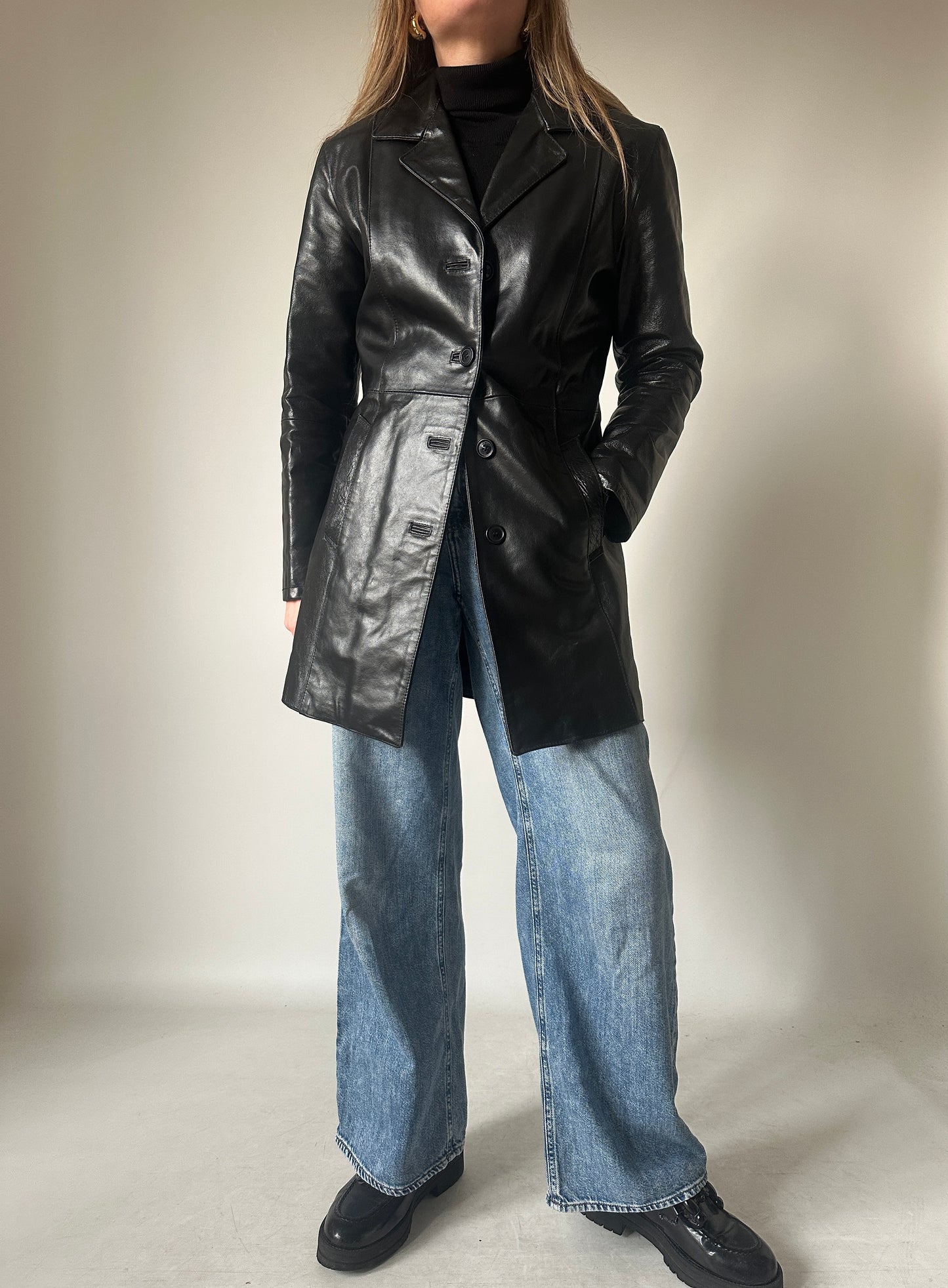 Beautiful leather slim jacket