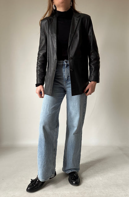 Nappa leather slim blazer