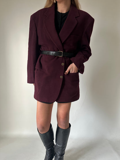 Wool and cachemire burgundy blazer