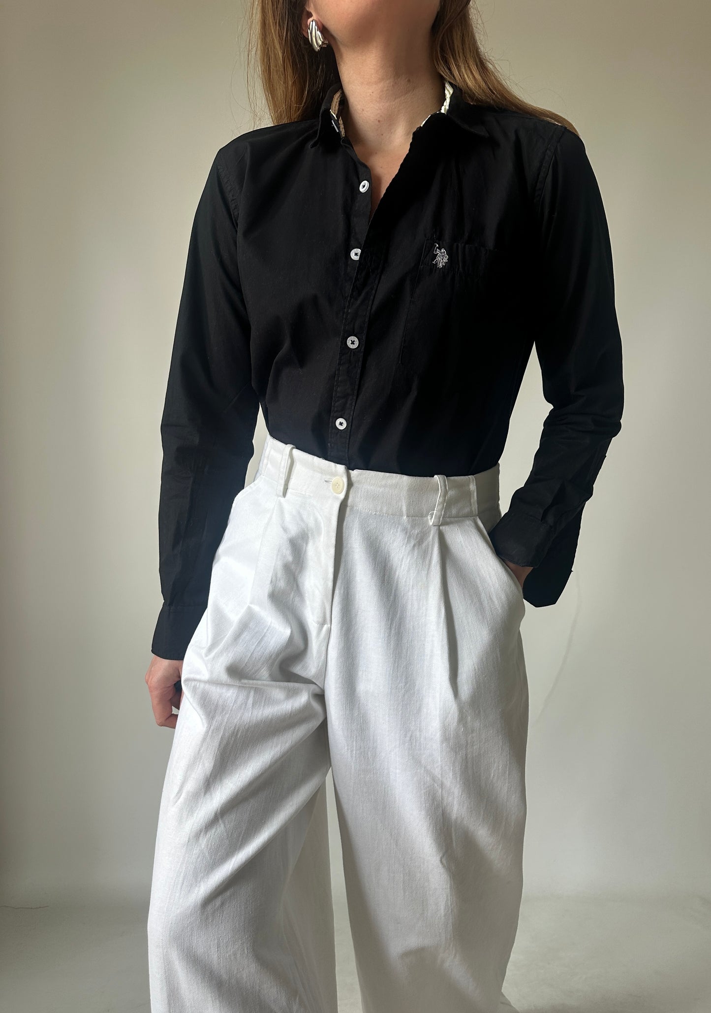 US POLO Assn black petite shirt