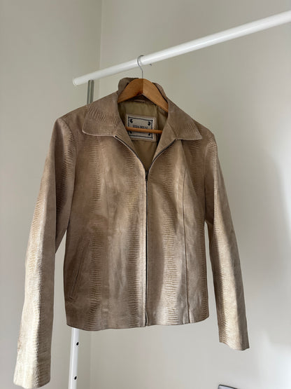 Phyton sand light leather jacket
