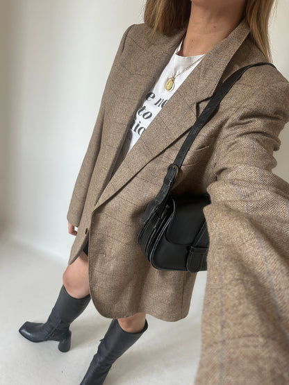 Virgin wool herringbone blazer