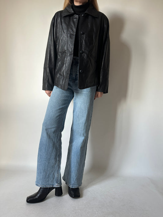 Bomber petite in pelle trapuntato