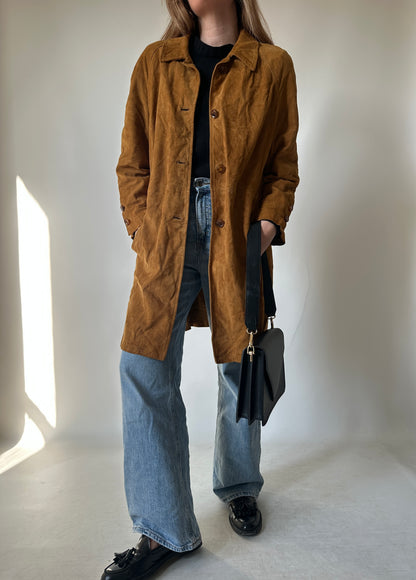 Long suede petite jacket