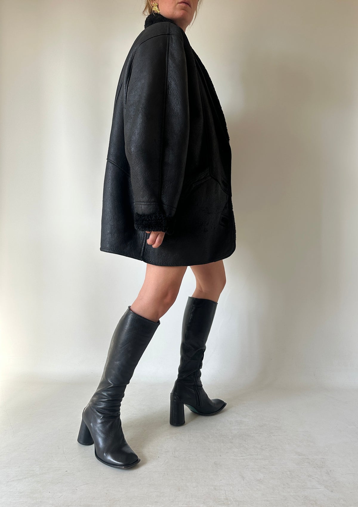 Beautiful black Shearling