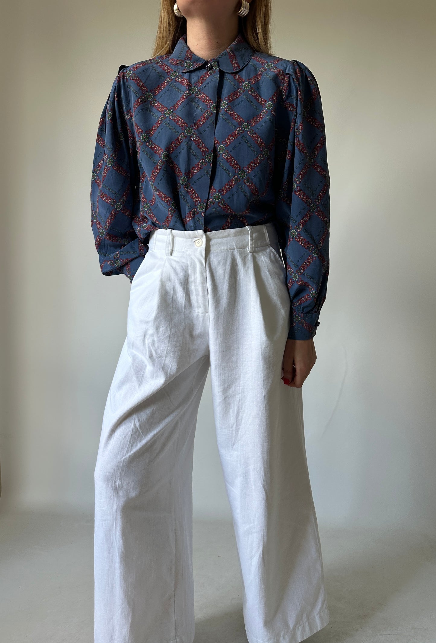 Chains pure silk petite shirt