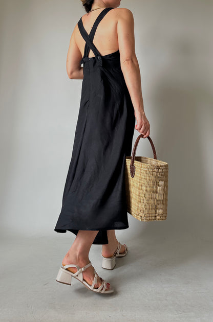 Beautiful black linen dress