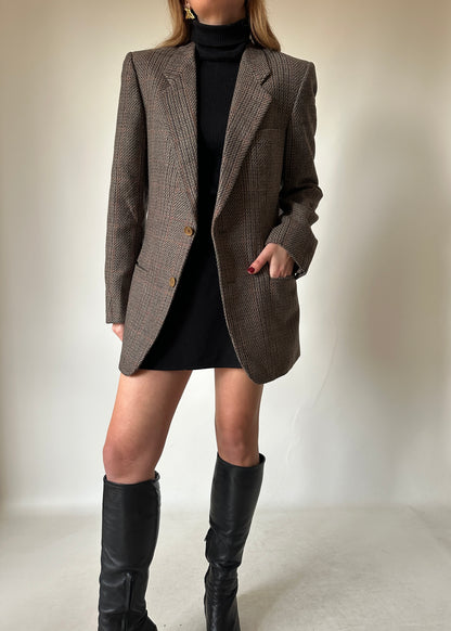 Pied de poule wool slim blazer