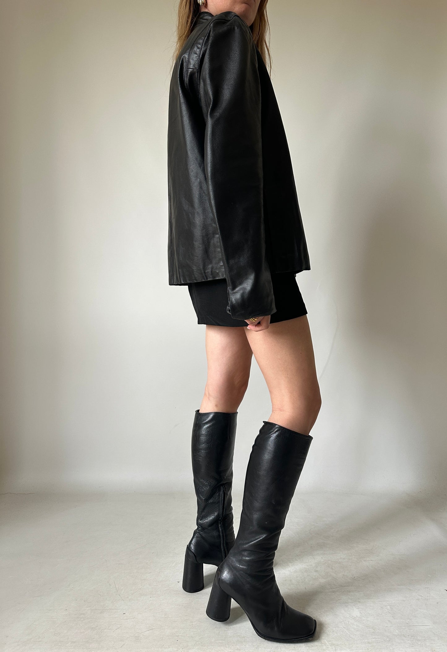 Genderless leather jacket
