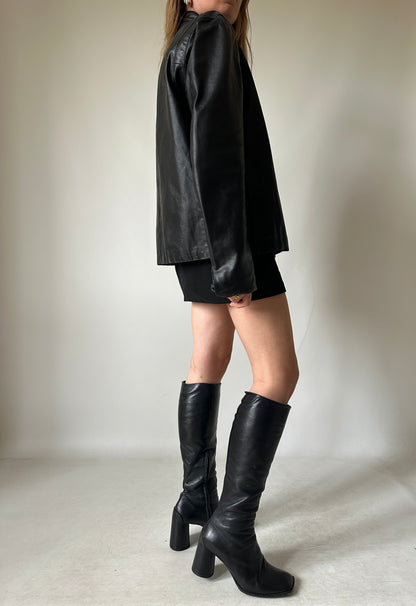 Genderless leather jacket