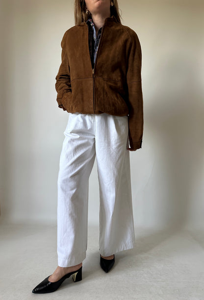 Iconic suede brown bomber