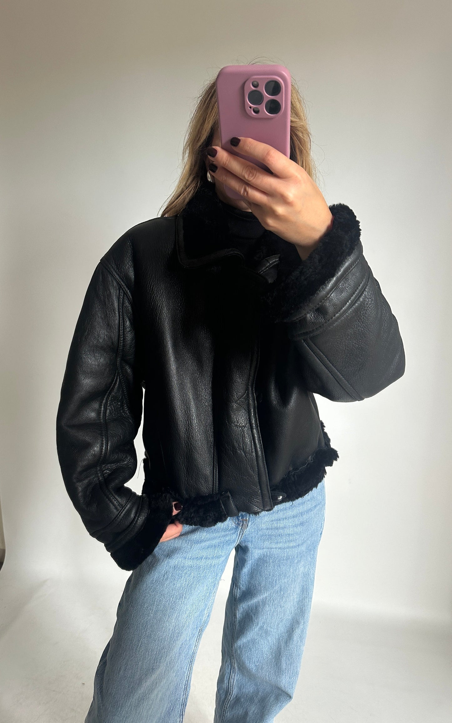Dreamy black petite Shearling