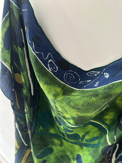 Maxi foulard stampa astratta pura seta