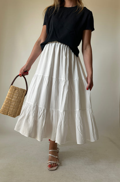 Essential pure cotton white skirt
