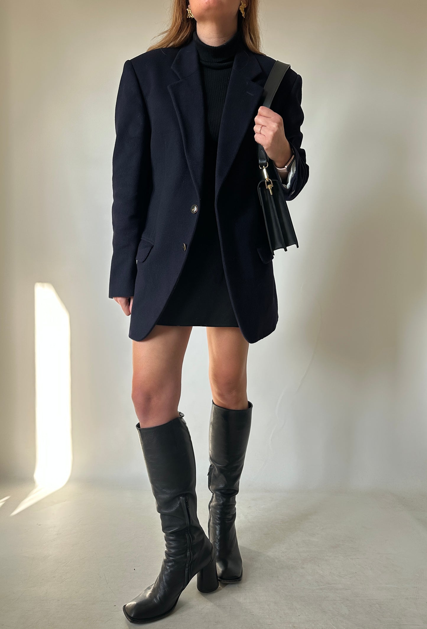 Precious wool and cachemire navy blazer