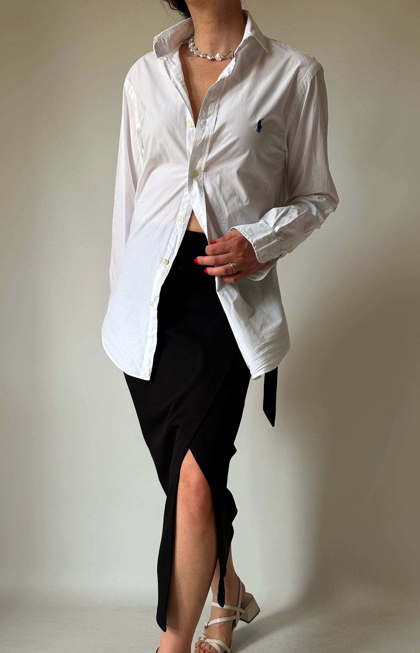 RALPH LAUREN white petite shirt