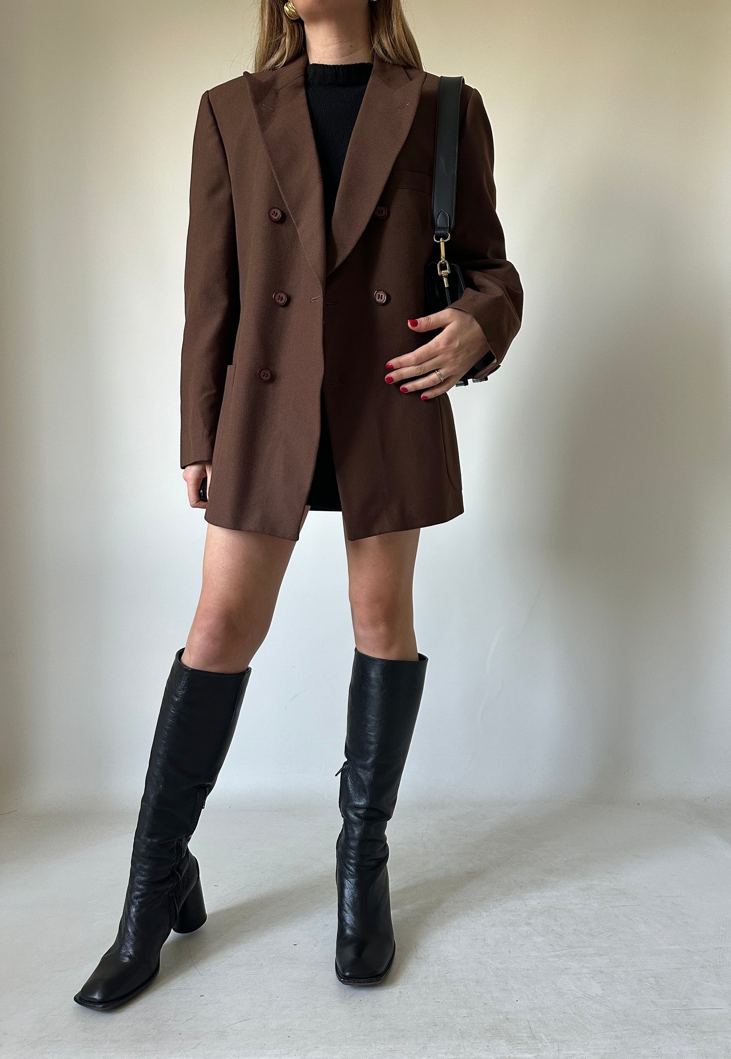 Chocolate light wool blazer