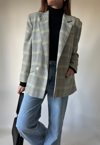 Prince of Wales grey petite blazer
