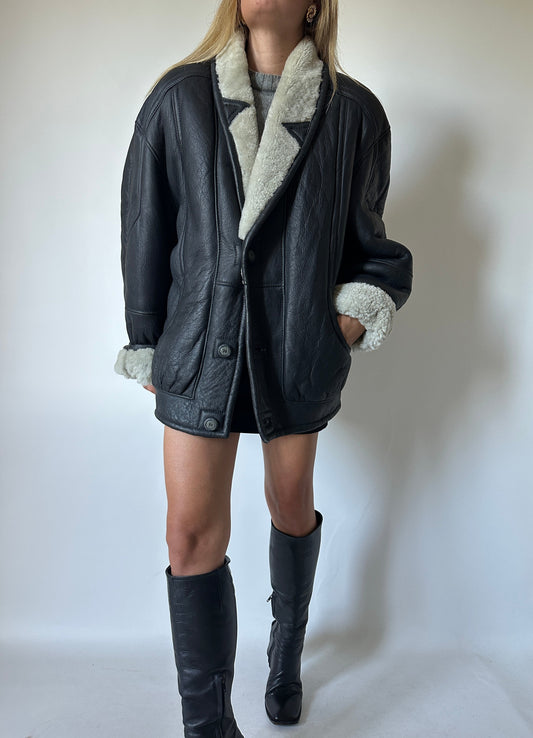 Unique black Shearling