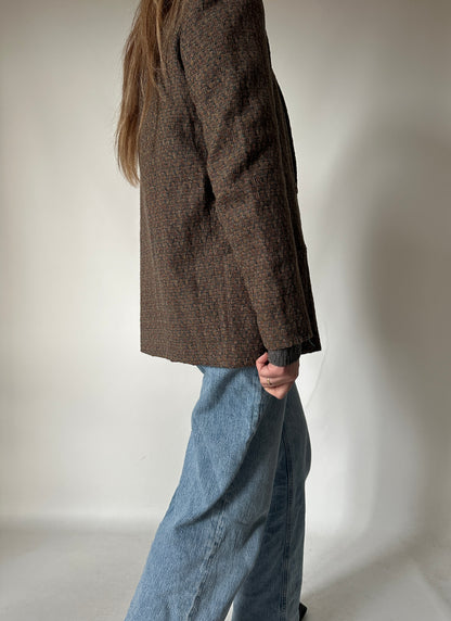 Blazer tramato in lana petite