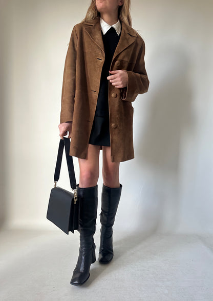 High quality real suede brown jacket