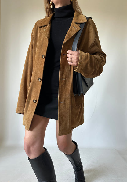 Spring camel suede jacket