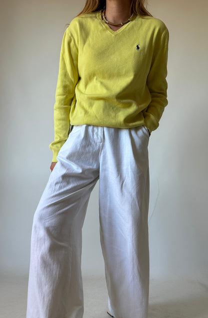 RALPH LAUREN lime cotton sweater