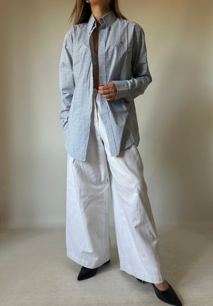 RALPH LAUREN vichy blue shirt