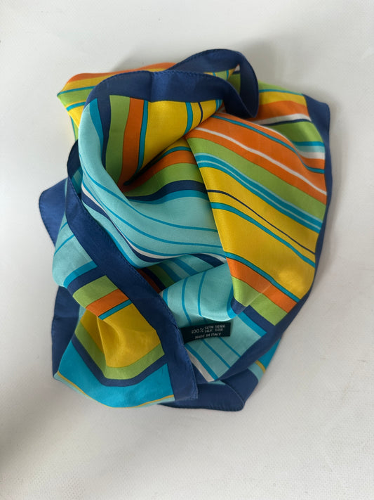 Foulard righe multicolor pura seta