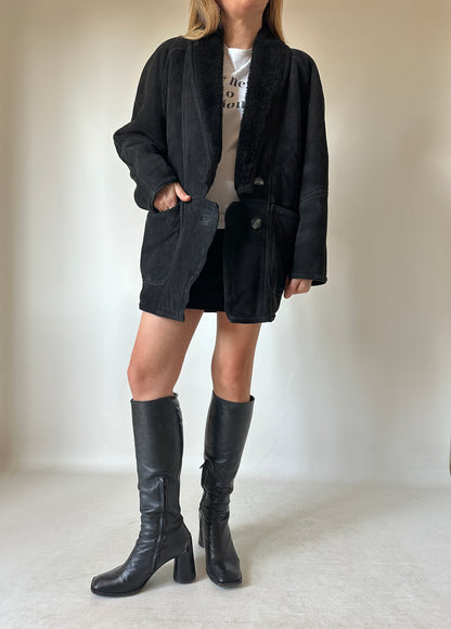 Dreamy petite black Shearling