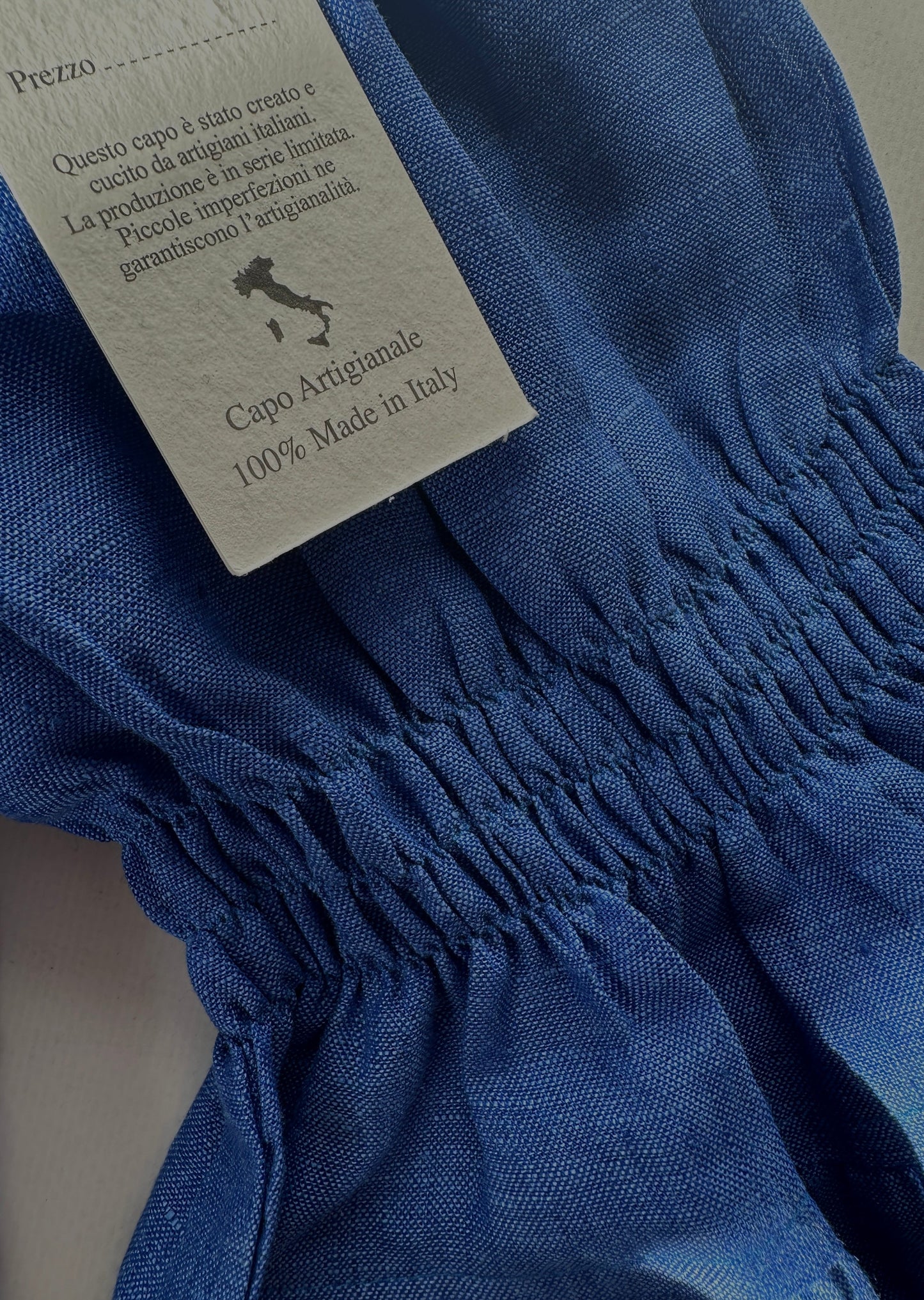 Top Dafne in lino - blu