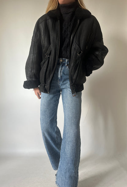 Perfect black petite Shearling
