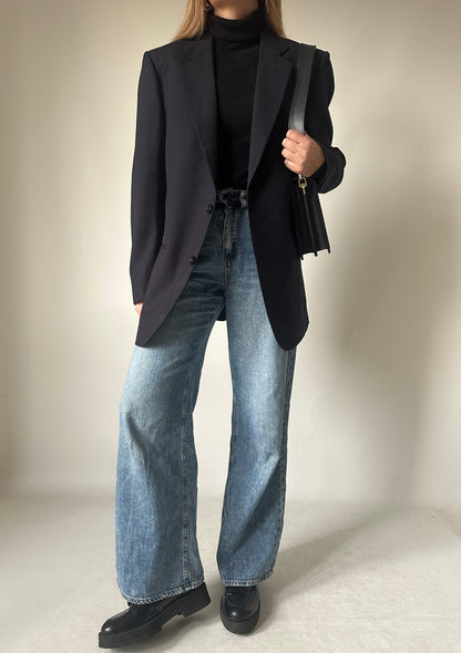 Elegant navy pure wool blazer