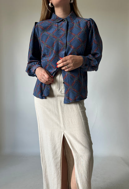 Chains pure silk petite shirt