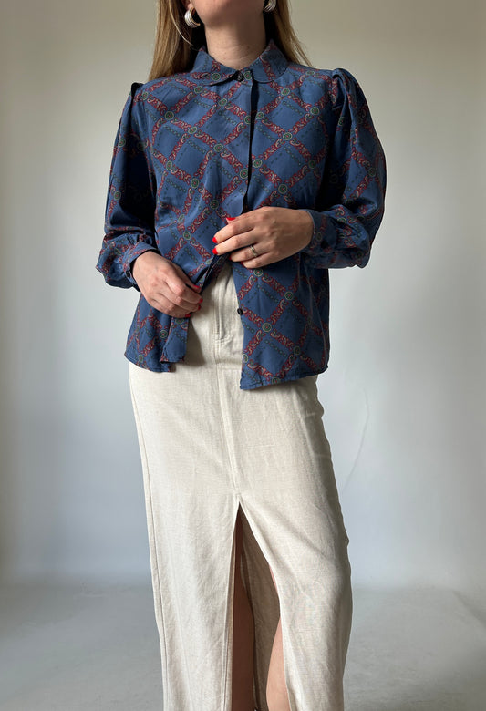 Chains pure silk petite shirt