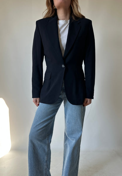 Pure wool slim black blazer
