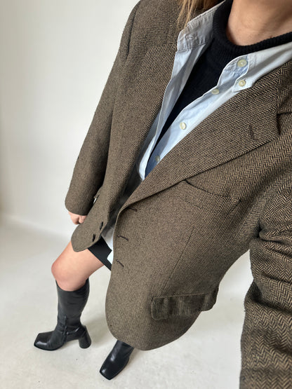 Blazer spigato marrone
