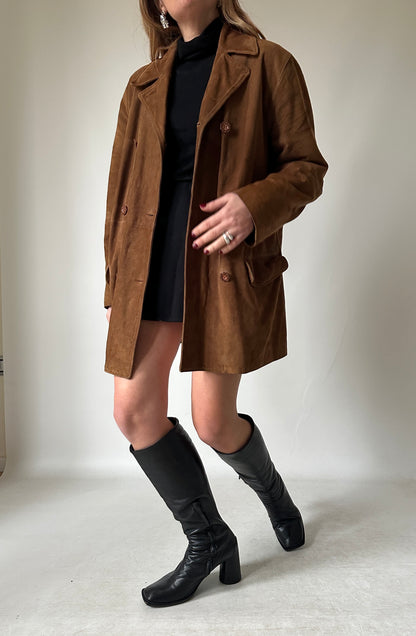 Chocolate real suede jacket