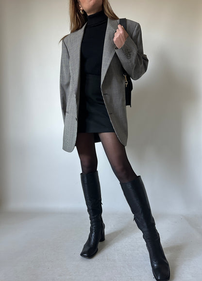 Pied de poule green oversize blazer