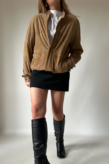 Spring suede bomber