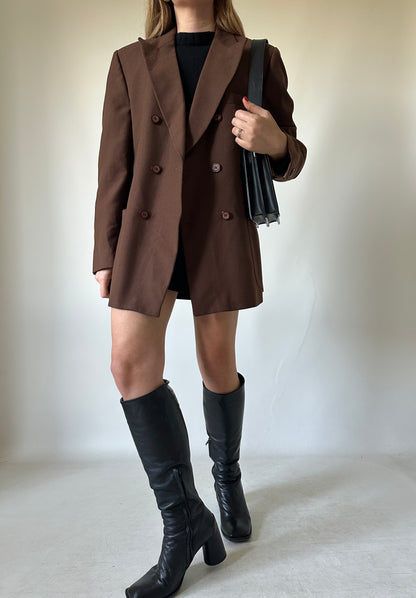 Chocolate light wool blazer