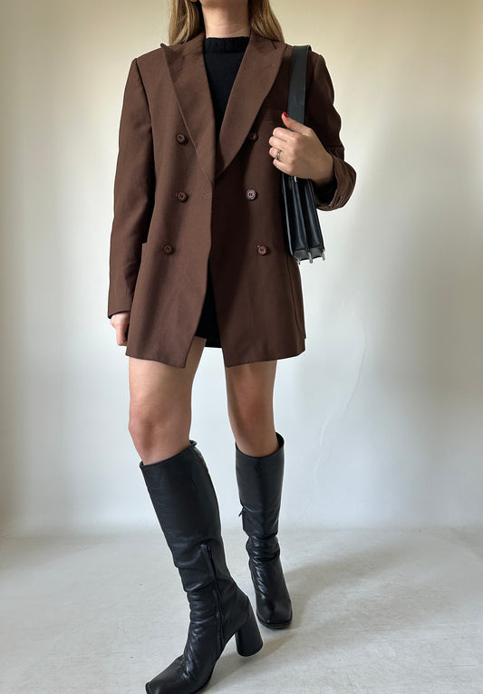 Chocolate light wool blazer
