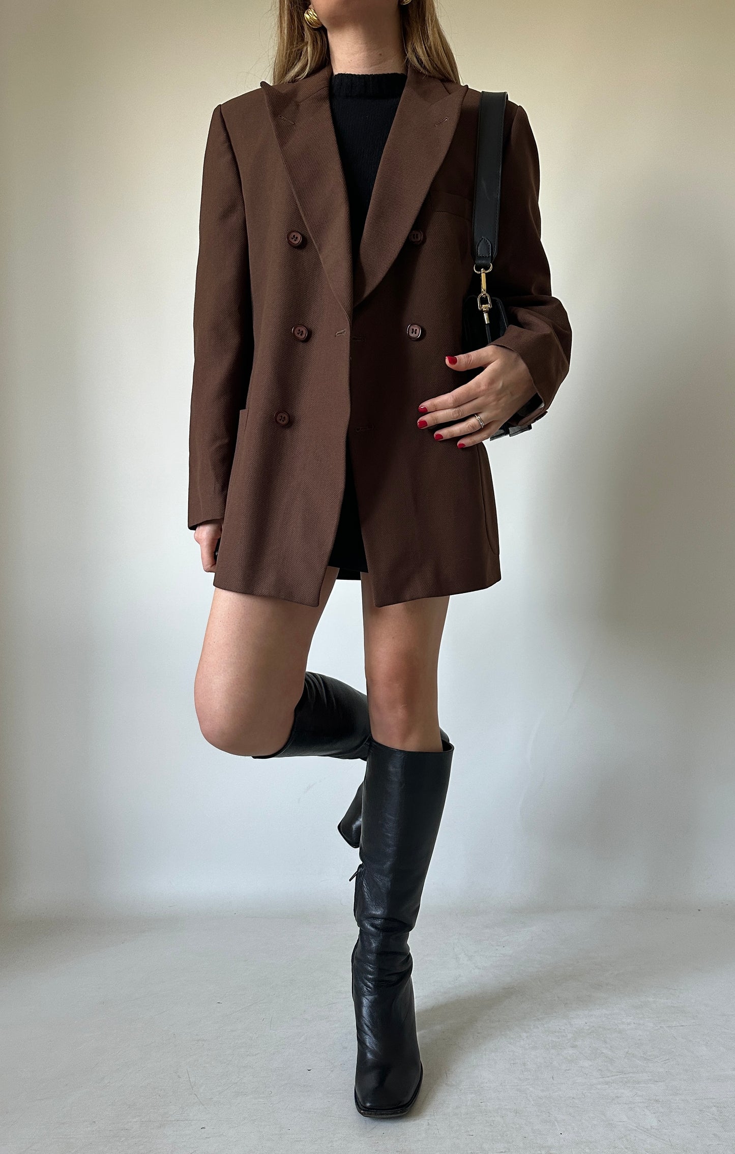 Chocolate light wool blazer
