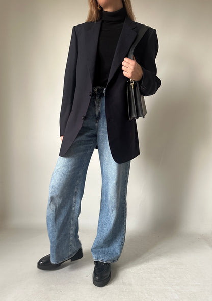 Elegant navy pure wool blazer