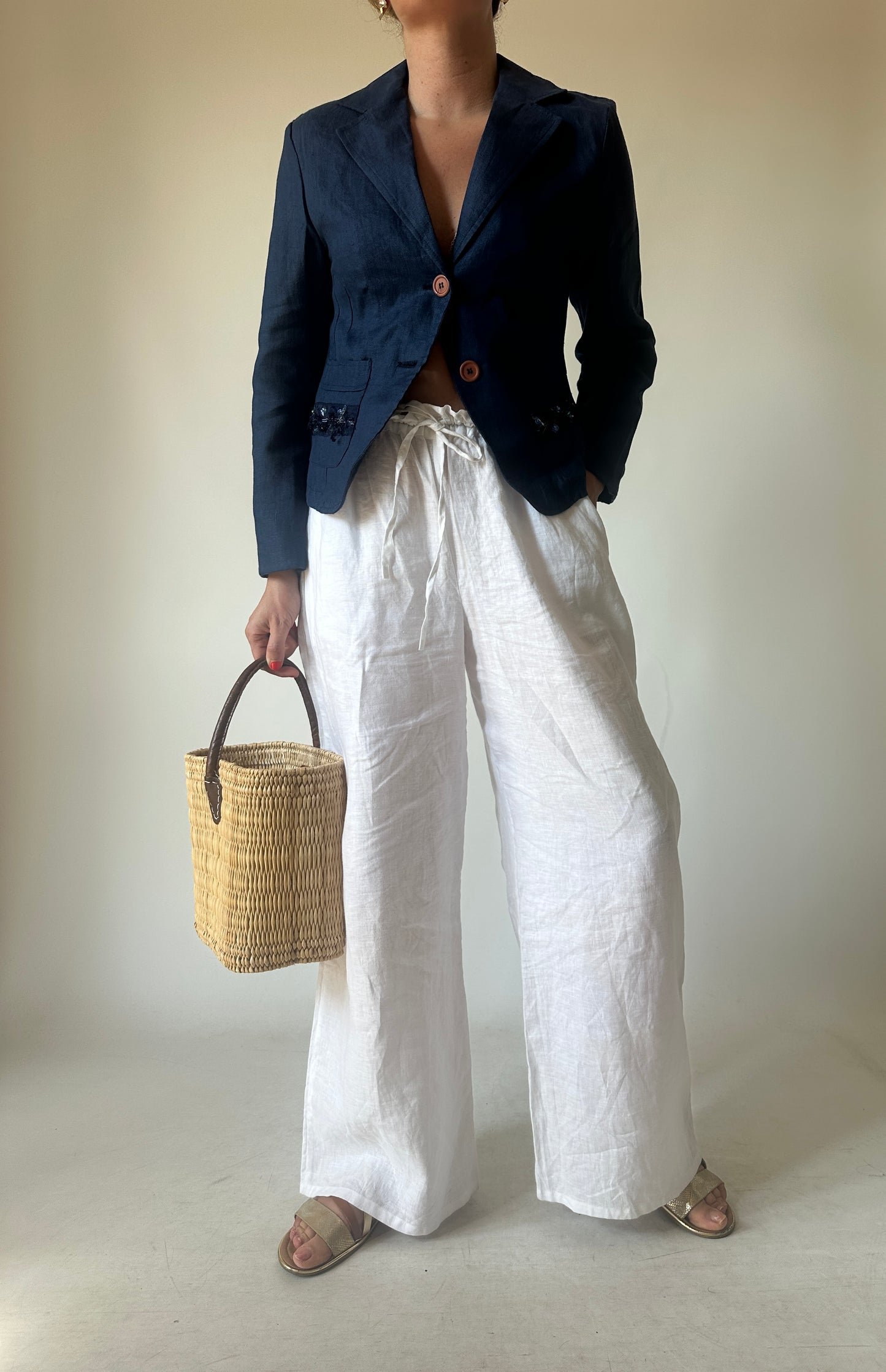 Pure linen petite blazer