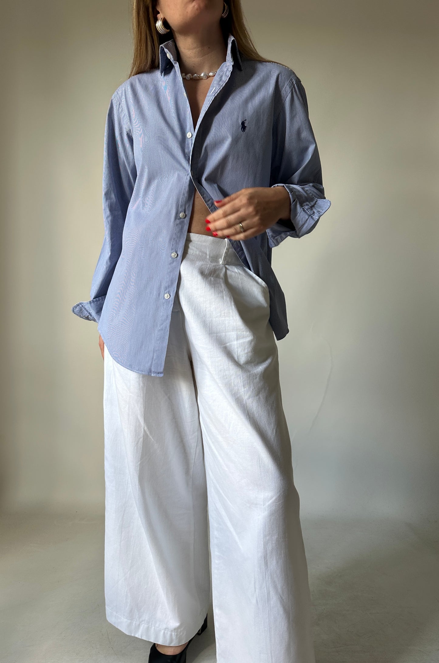 RALPH LAUREN striped blue shirt