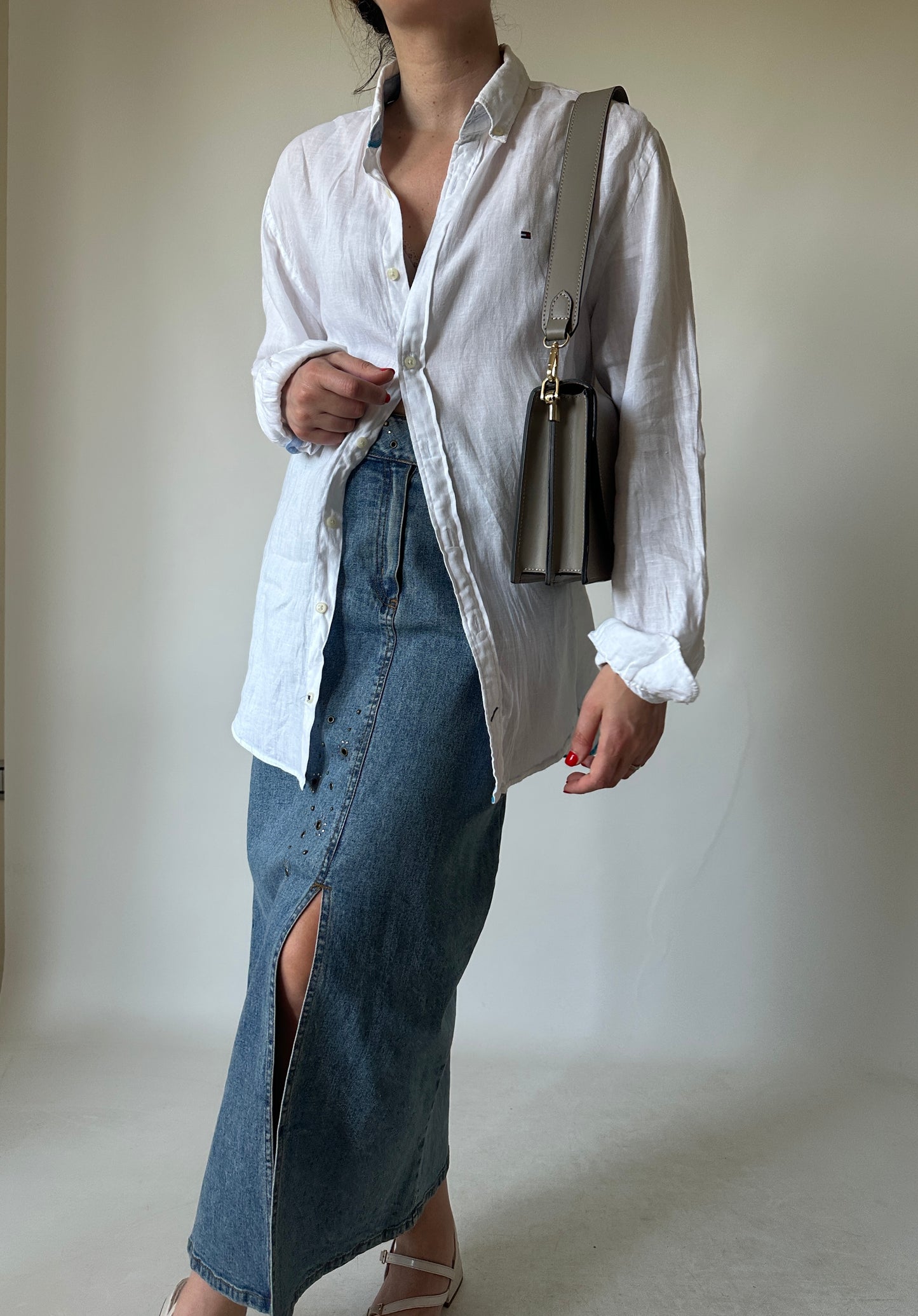 TOMMY HILFIGER linen white shirt