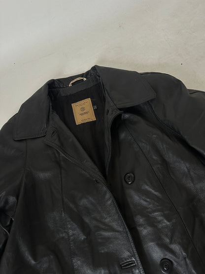 Giaccone in pelle nero