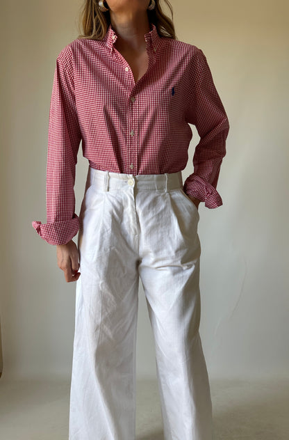 RALPH LAUREN vichy red shirt